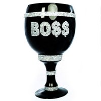 Novelty Black Glass Boss Cup