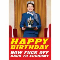 Funny Happy Birthday First Class Airline Card