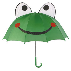 Smiling Frog Green Kids Umbrella - Click Image to Close