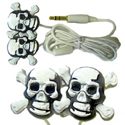 Chrome Skull Earbuds - Click Image to Close