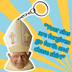Hilarious Talking Pope Keyring - Click Image to Close