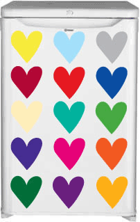 Jumbo Heart Fridge and Wall Sticker Set - Click Image to Close