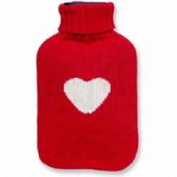 Red Heart Hot Water Bottle and Cover