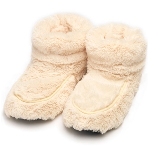 Microwavable Winter Warming Cream Slipper Boots - Click Image to Close