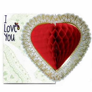 I Love You Big Paper Heart Card - Click Image to Close
