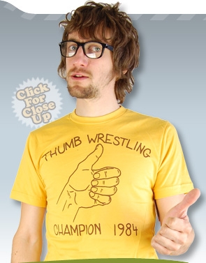 Thumb Wrestling Champion 84' Tee - Click Image to Close